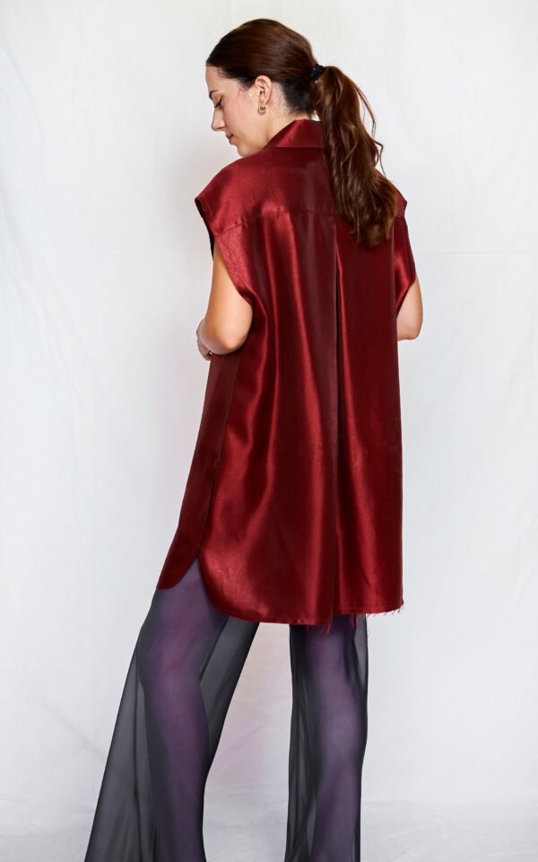 Blue silk sheer pants/ckontova παντελόνι - Image 3