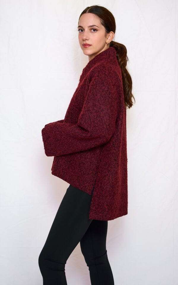 V neck knit top bordeaux/ckontova πλεκτό τοπ - Image 2
