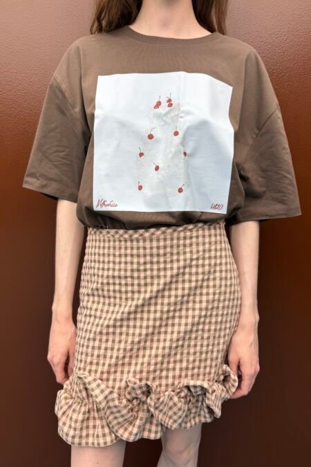 T-shirt με τύπωμα cherry cake brown/Milk White μπλούζα