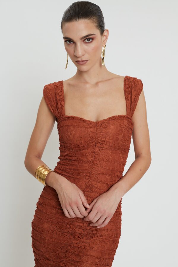 Layla lace dress terracotta/ Mix & Match φόρεμα