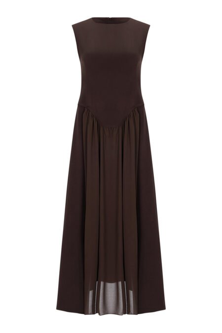 Drape dress brown/La Chaine φόρεμα