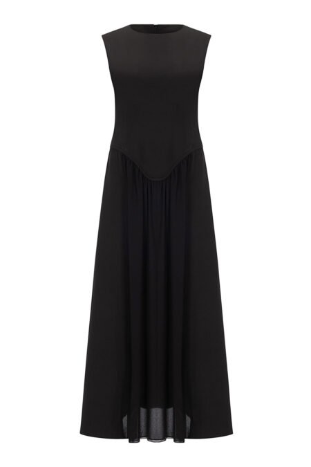 Drape black dress/La Chaine φόρεμα
