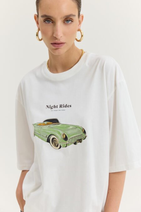 Cheetah T-shirt (Retro Car Off-White)/Hemithea t-shirt