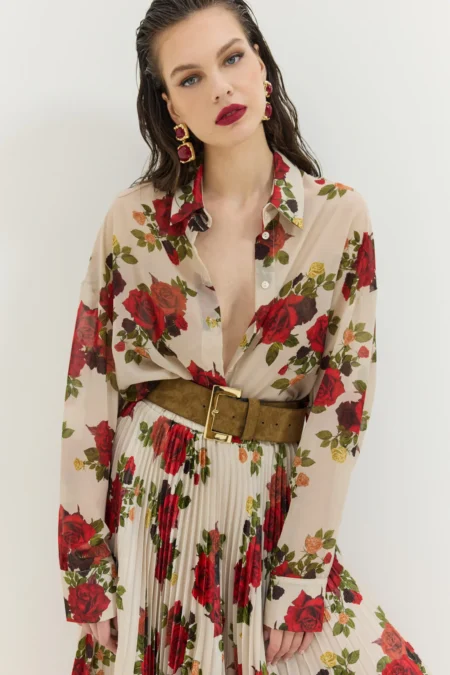 Heather Shirt (Hemithea's Garden Cream)/Hemithea πουκάμισο