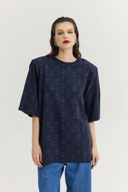 Sahara Flower T-shirt (Dark Blue)/Hemithea t-shirt