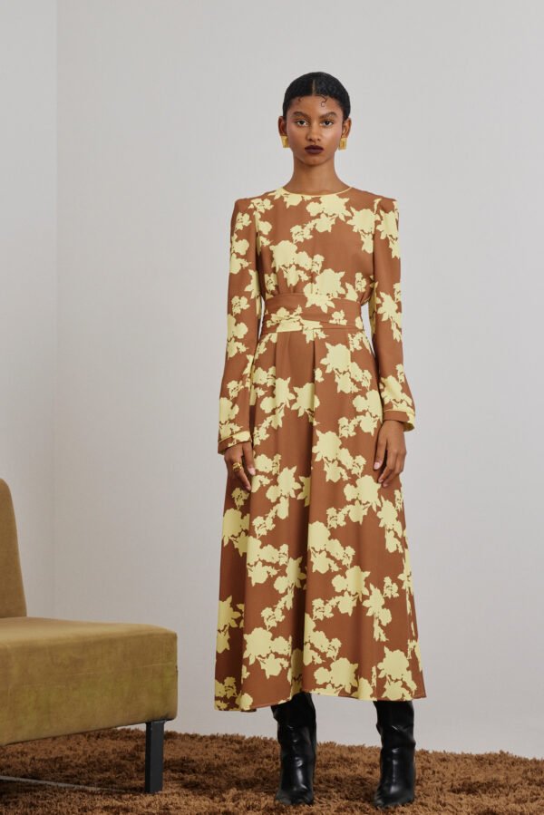 Zeta dress chocolate-yellow/Mamoush φόρεμα - Image 2