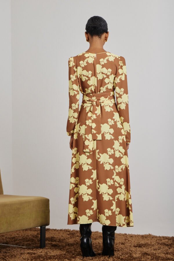 Zeta dress chocolate-yellow/Mamoush φόρεμα - Image 3