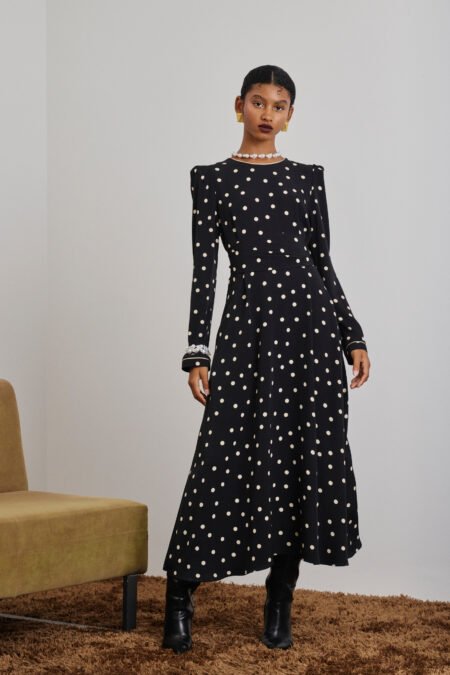 Zeta dress black-polka dots/ Mamoush φόρεμα