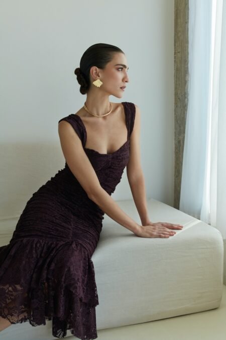 Layla lace dress burgundy/ Mix & Match φόρεμα