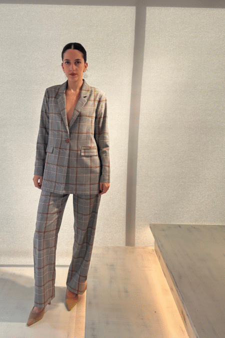 Amara καρό blazer (grey-camel)/New age σακάκι