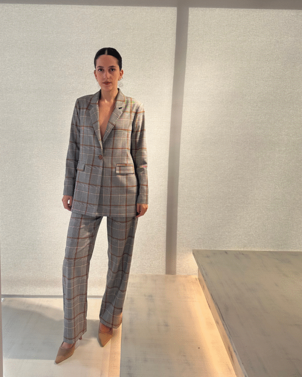 Amara καρό blazer (grey-camel)/New age σακάκι