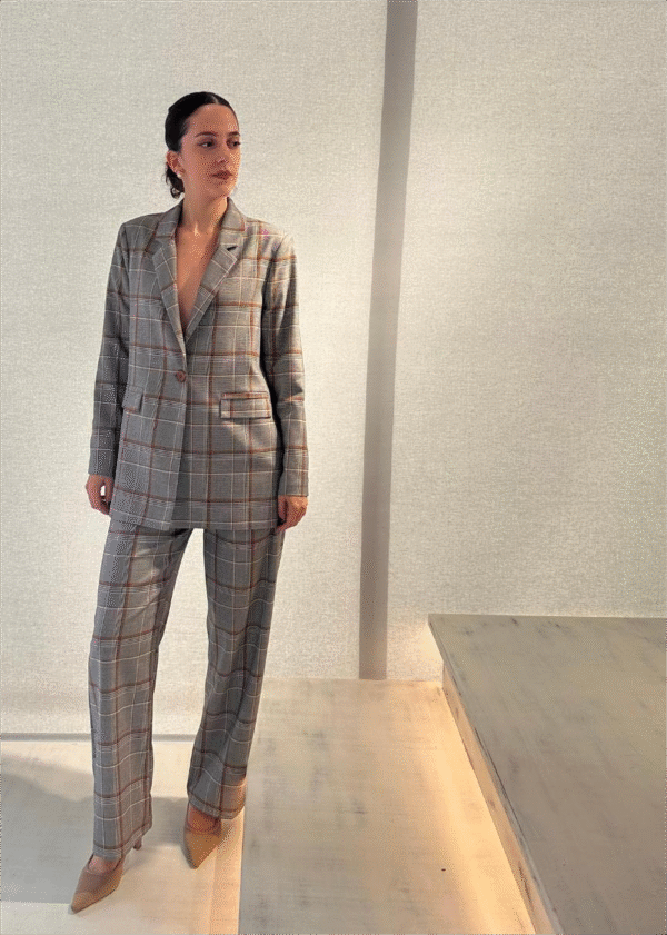 Amara καρό blazer (grey-camel)/New age σακάκι - Image 2