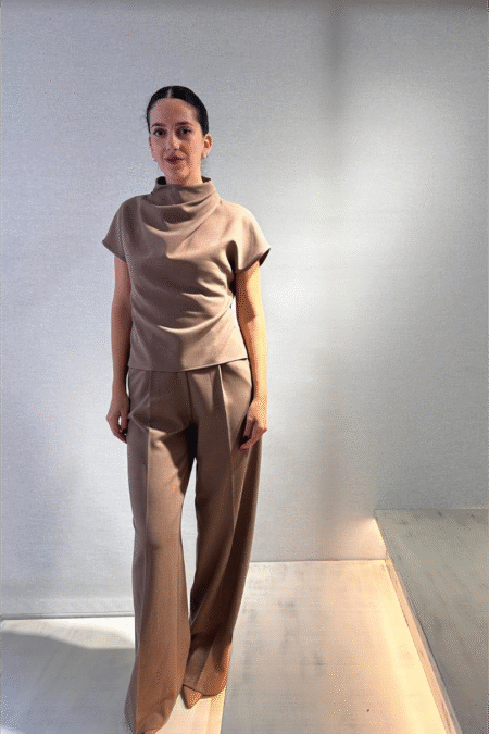 Beige signature pants/ckontova παντελόνι