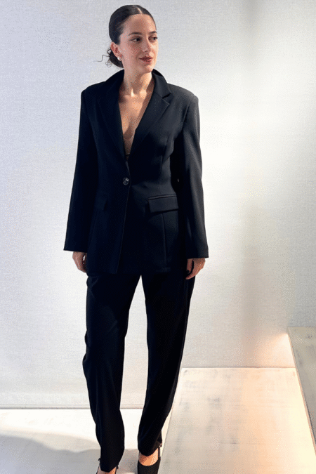 High waist pants black/ckontova παντελόνι