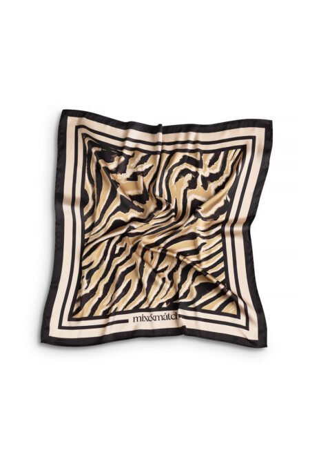 Mix & Match scarf caramel zebra print/φουλάρι