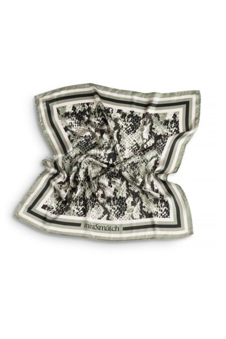 Mix & Match scarf olive snake print/φουλάρι