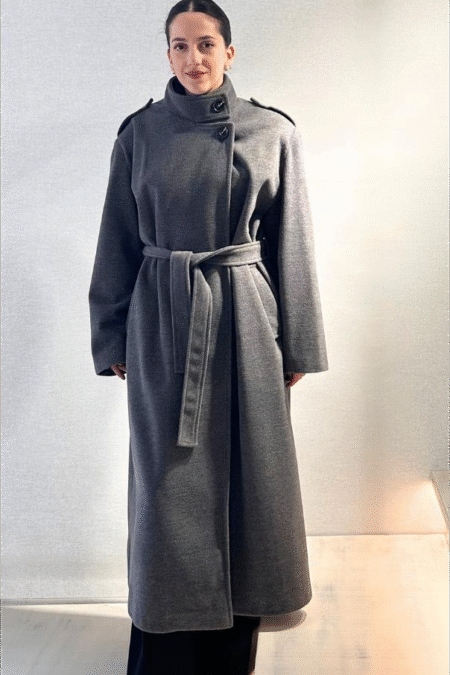 Grey long coat/ckontova παλτό