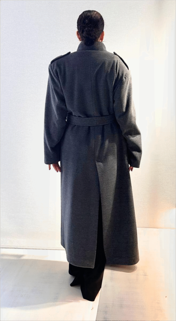 Grey long coat/ckontova παλτό - Image 4