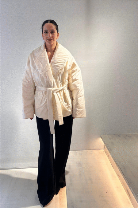 White puffer jacket/ckontova μπουφάν