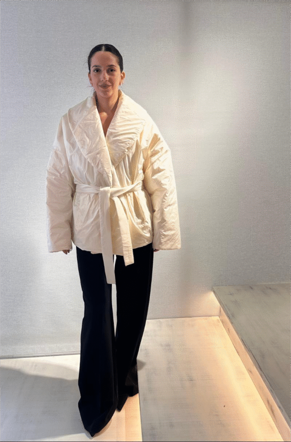 White puffer jacket/ckontova μπουφάν