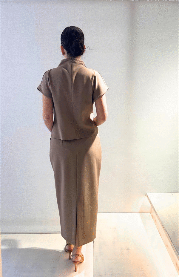 Beige pencil skirt/ckontova φούστα - Image 3