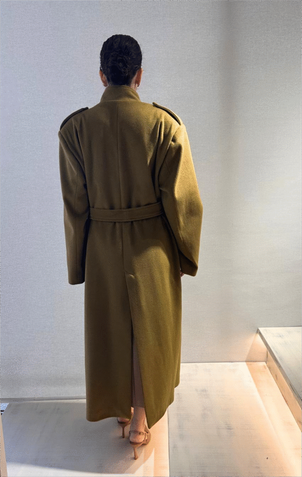 Khaki long coat/ckontova παλτό - Image 2