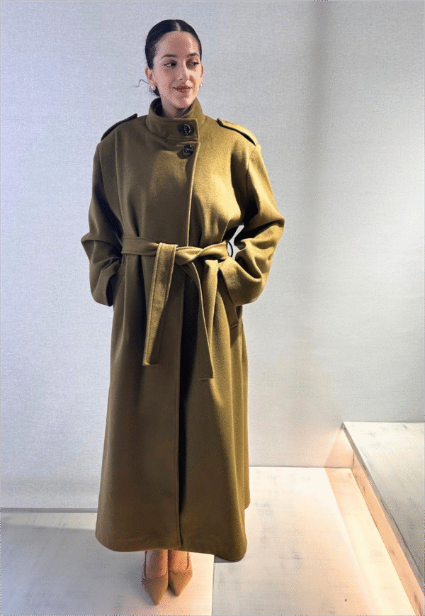 Khaki long coat/ckontova παλτό - Image 3