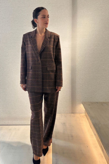 Amara καρό blazer (brown-camel)/New age σακάκι