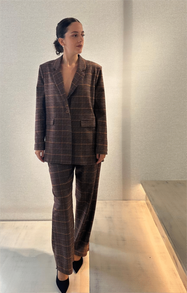 Amara καρό blazer (brown-camel)/New age σακάκι