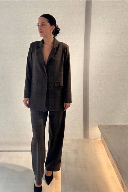 Amara καρό blazer (brown-blue)/New age σακάκι