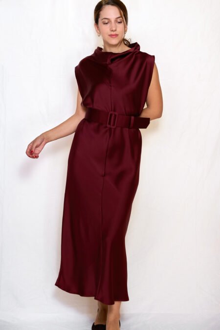 Satin belt bordeaux one size/ckontova ζώνη