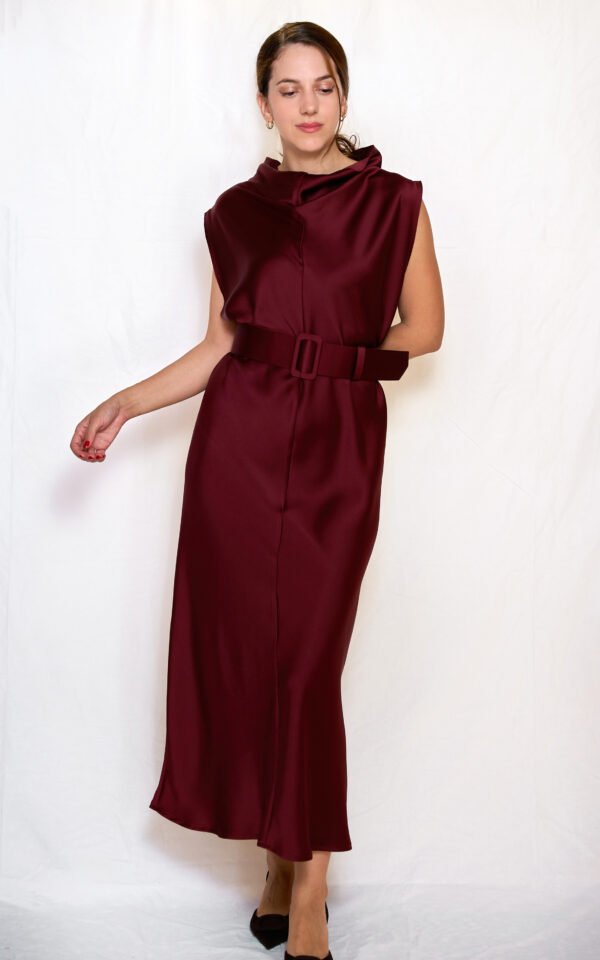 Satin belt bordeaux one size/ckontova ζώνη