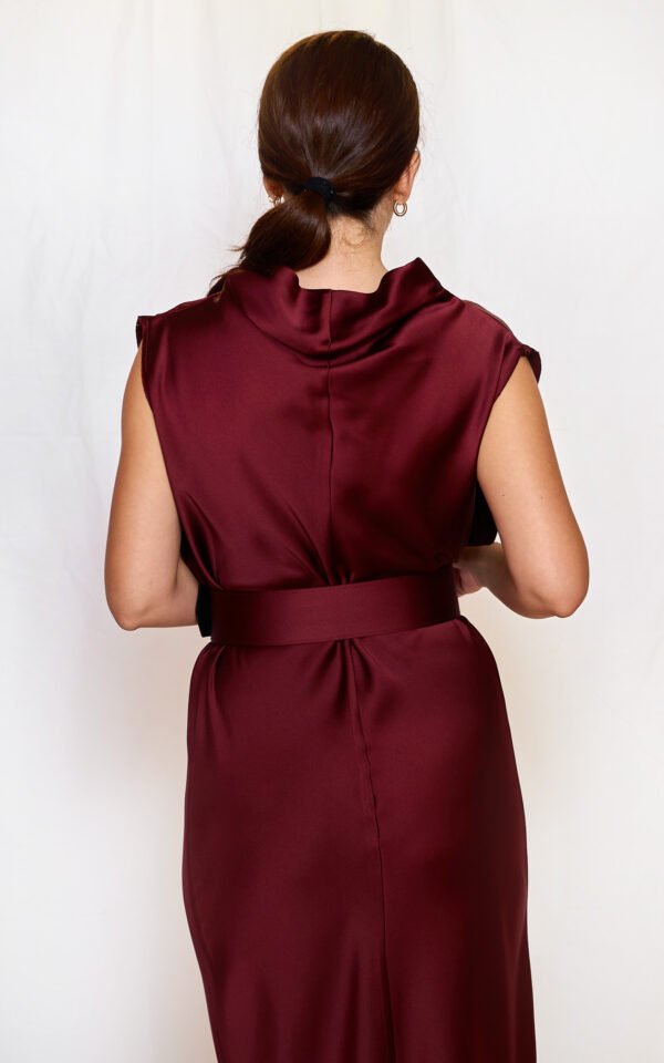 Satin belt bordeaux one size/ckontova ζώνη - Image 2