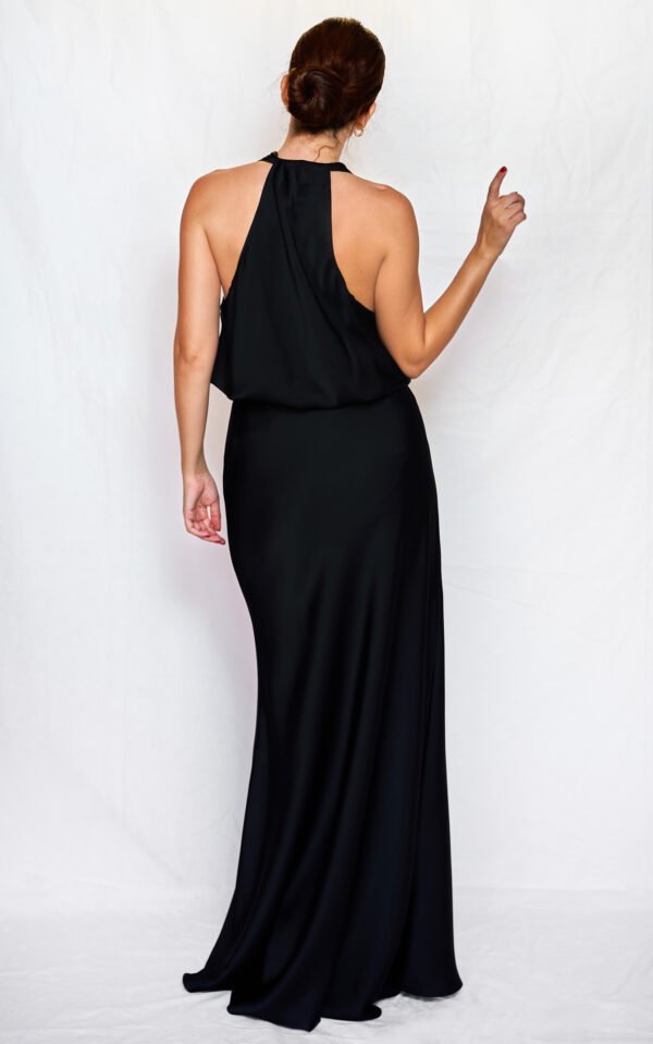 Satin drape top black one size/ckontova τοπ - Image 4