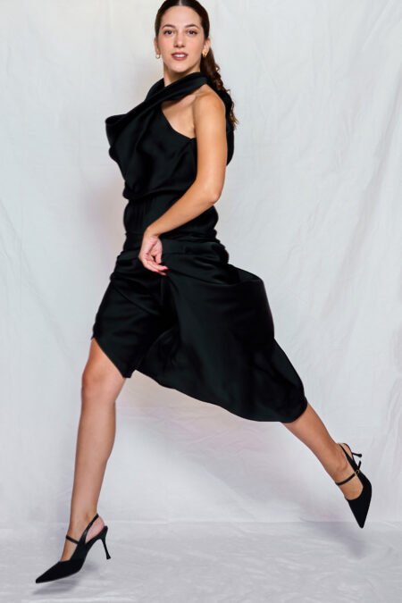 Satin long skirt black/ckontova φούστα