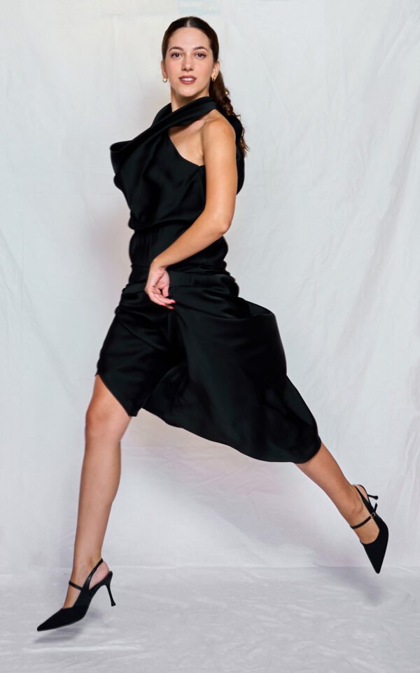 Satin long skirt black/ckontova φούστα
