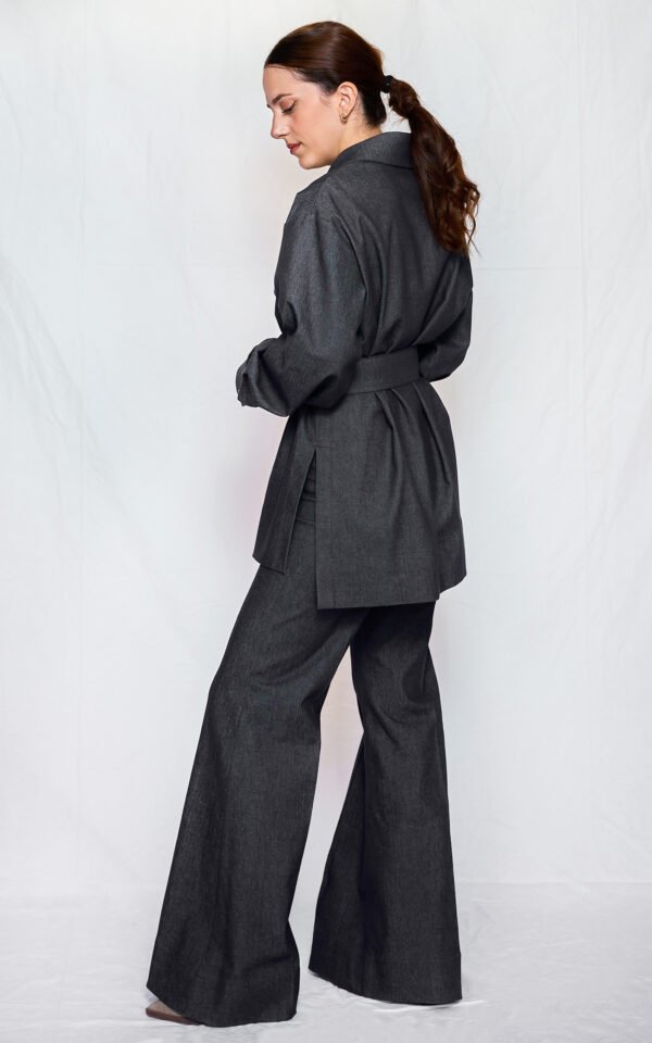 High waisted denim wide pants/ckontova παντελόνι - Image 3