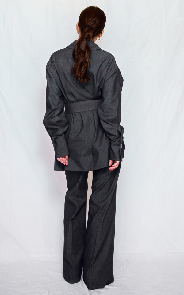 High waisted denim wide pants/ckontova παντελόνι - Image 4