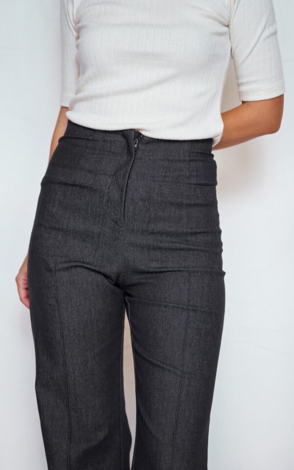 High waisted denim wide pants/ckontova παντελόνι - Image 2