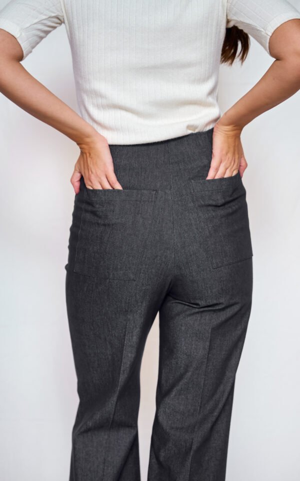 High waisted denim wide pants/ckontova παντελόνι - Image 5