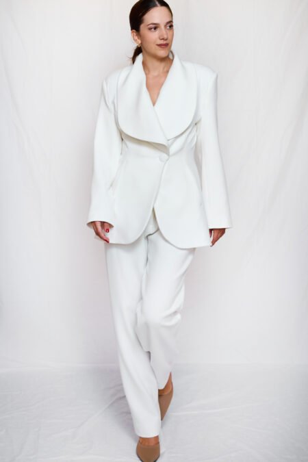Straight pants white/ckontova παντελόνι