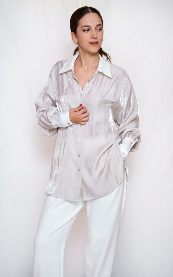 Satin shirt beige one size/ckontova πουκάμισο