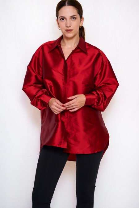 Red taffeta shirt