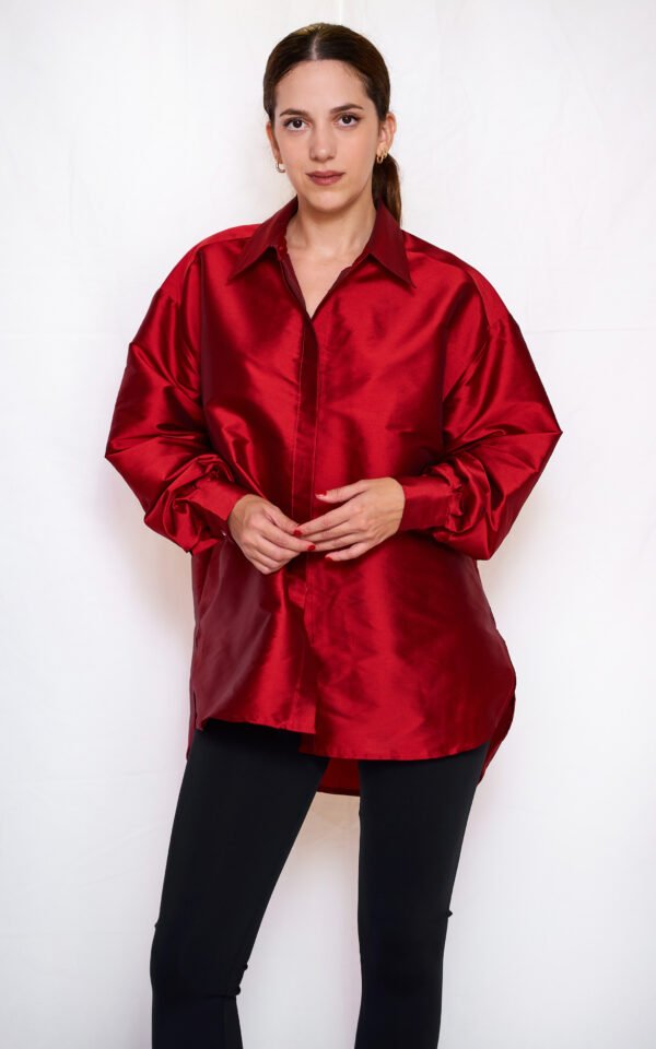 Red taffeta shirt