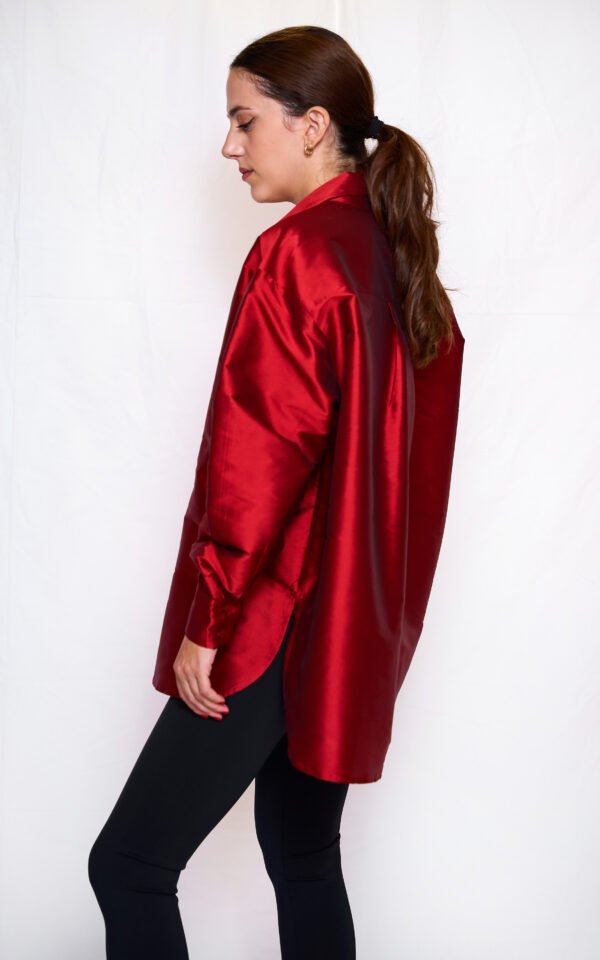 Red taffeta shirt - Image 2