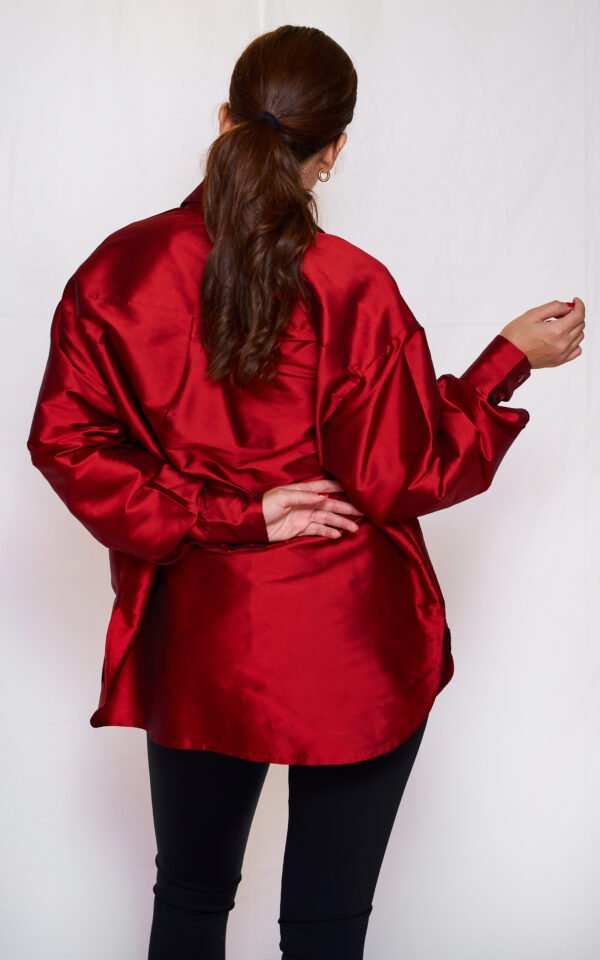 Red taffeta shirt - Image 3