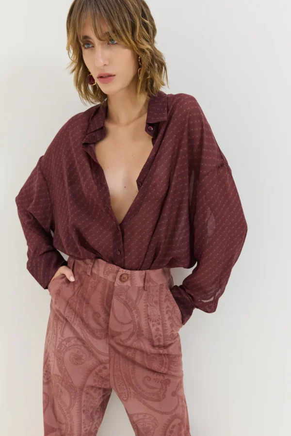 Heather Shirt (Old Tie Bordeaux)/Hemithea πουκάμισο - Image 2
