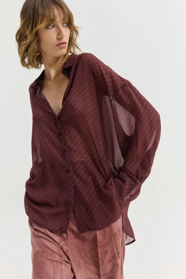 Heather Shirt (Old Tie Bordeaux)/Hemithea πουκάμισο - Image 4