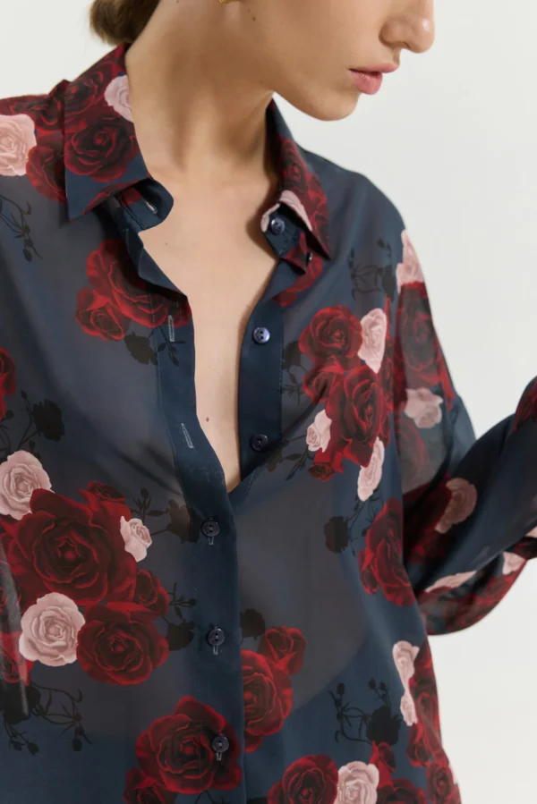 Heather Shirt (Shadow Roses Blue)/Hemithea πουκάμισο - Image 5
