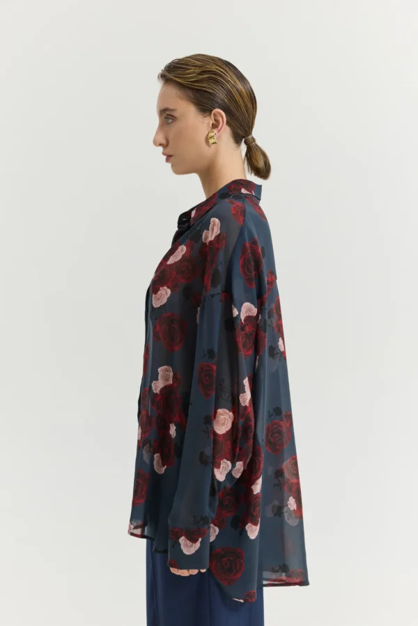 Heather Shirt (Shadow Roses Blue)/Hemithea πουκάμισο - Image 6
